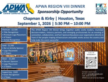 Photo for APWA Region VIII Dinner Sponsorship Opportunity!